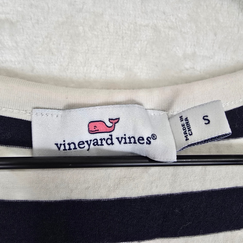 Vineyard Vines Navy White Striped Sleeveless Nautical Maxi Dress Small - Picture 4 of 9